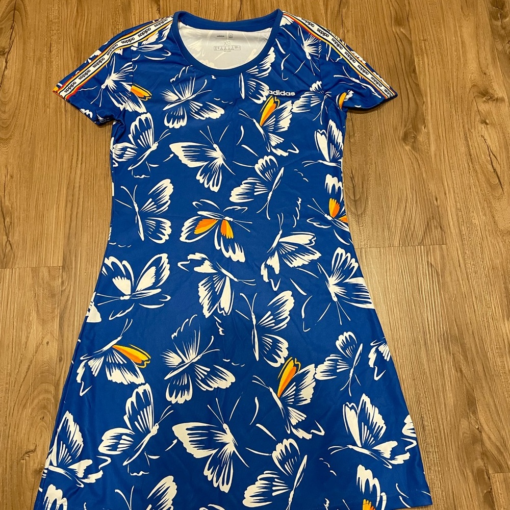 Adidas Women's Blue Butterfly Mini Dress